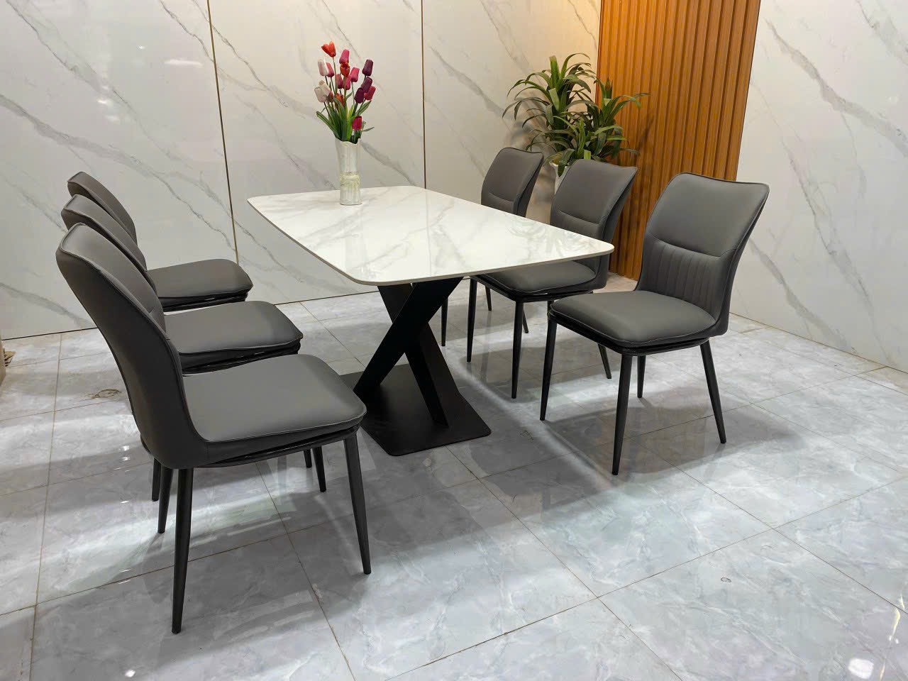 Bộ bàn ghế ăn 6 ghế bàn 80 x 1m6